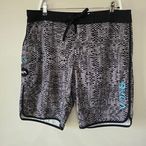 RVCA‎ Mens Board Shorts Size 36 Purple Black Performance Stretch Swim